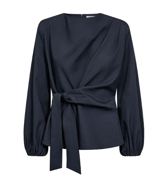 Co'Couture LunaCC Tie Bluse, Navy